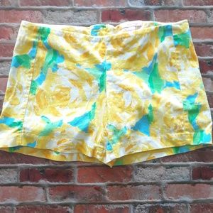 Lilly Pulitzer Deenie Yellow Rose Shorts Size 0